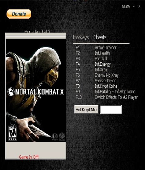 mortal kombat x trainer
